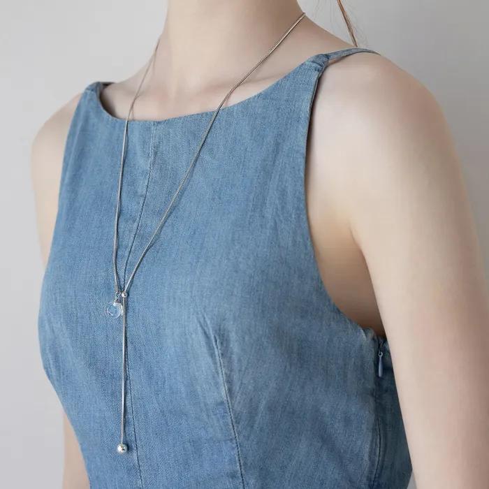 Gem Point Y-Line Long Necklace NZ2492