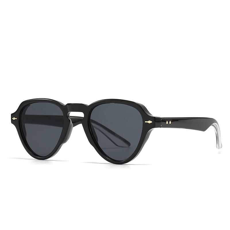 New European And American  Trendyy Street Photography Retro Literary Sunglasses Modern Charm Ins Style Round Sunglas