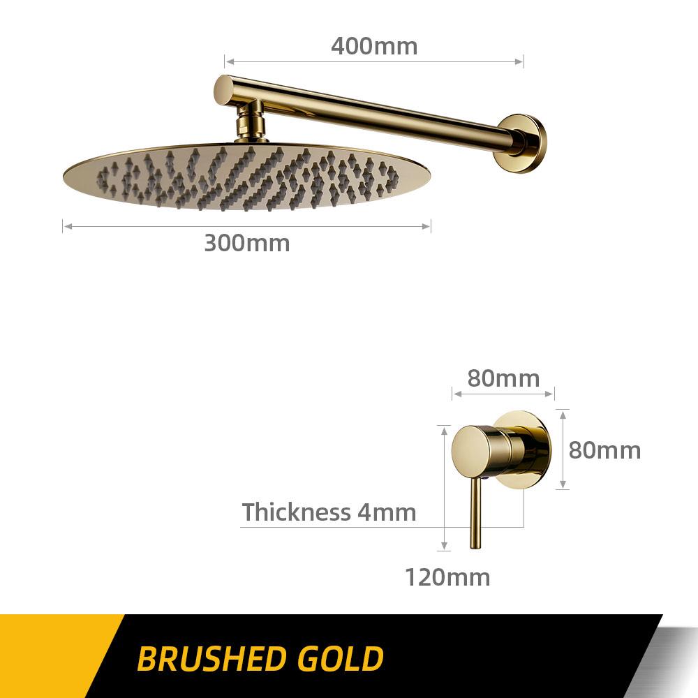 Badezimmerarmatur Gunmetal Duscharmatur Wandmontiert 8/10/12 Zoll Regendusche Mischbatterie Duschkopf Mit Sedal Kartusche Duschset