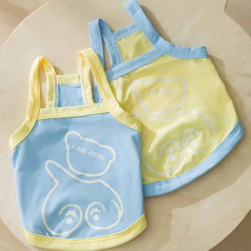 Spring and Summer Cat Clothes Cute Luminous Bear Sunscreen Sling Clothes