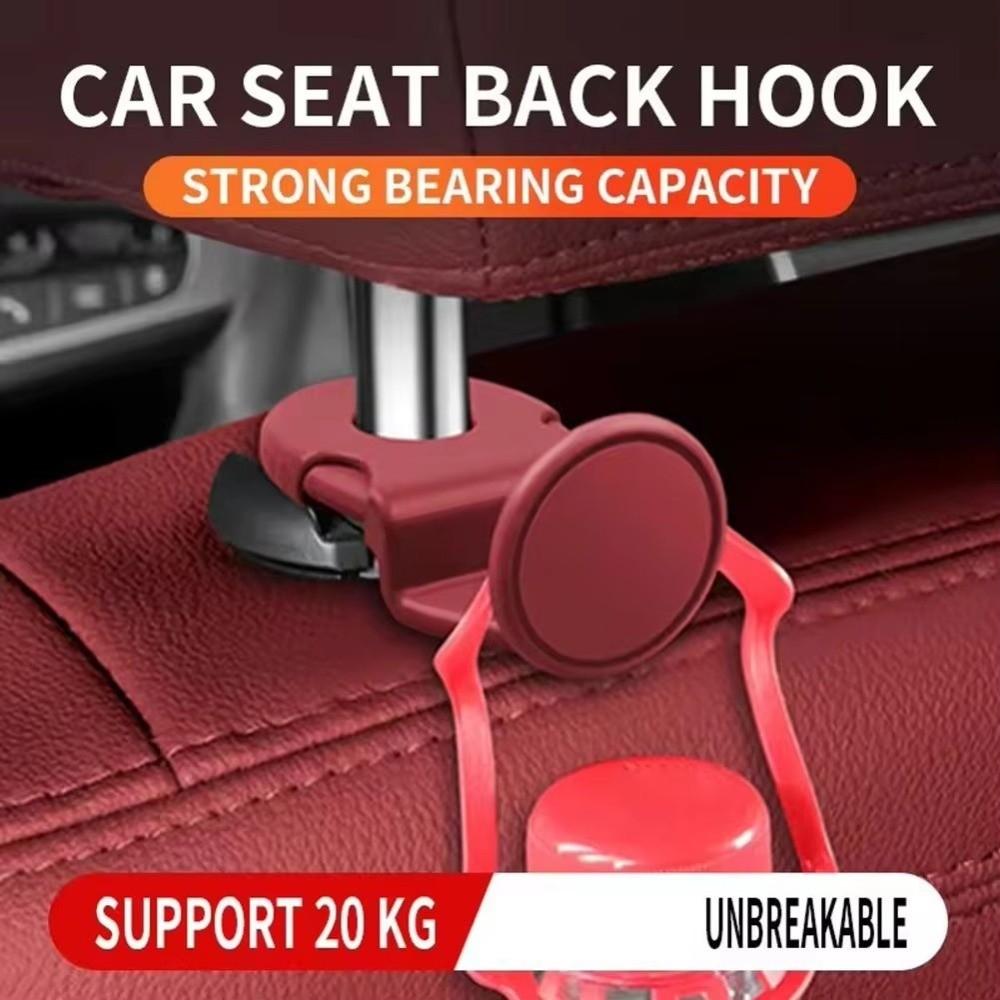 2Pcs ABS Car Back Seat Hook Multi-functional Black Car Interior Organizer 20KG Heavy Duty Car Headrest Holder