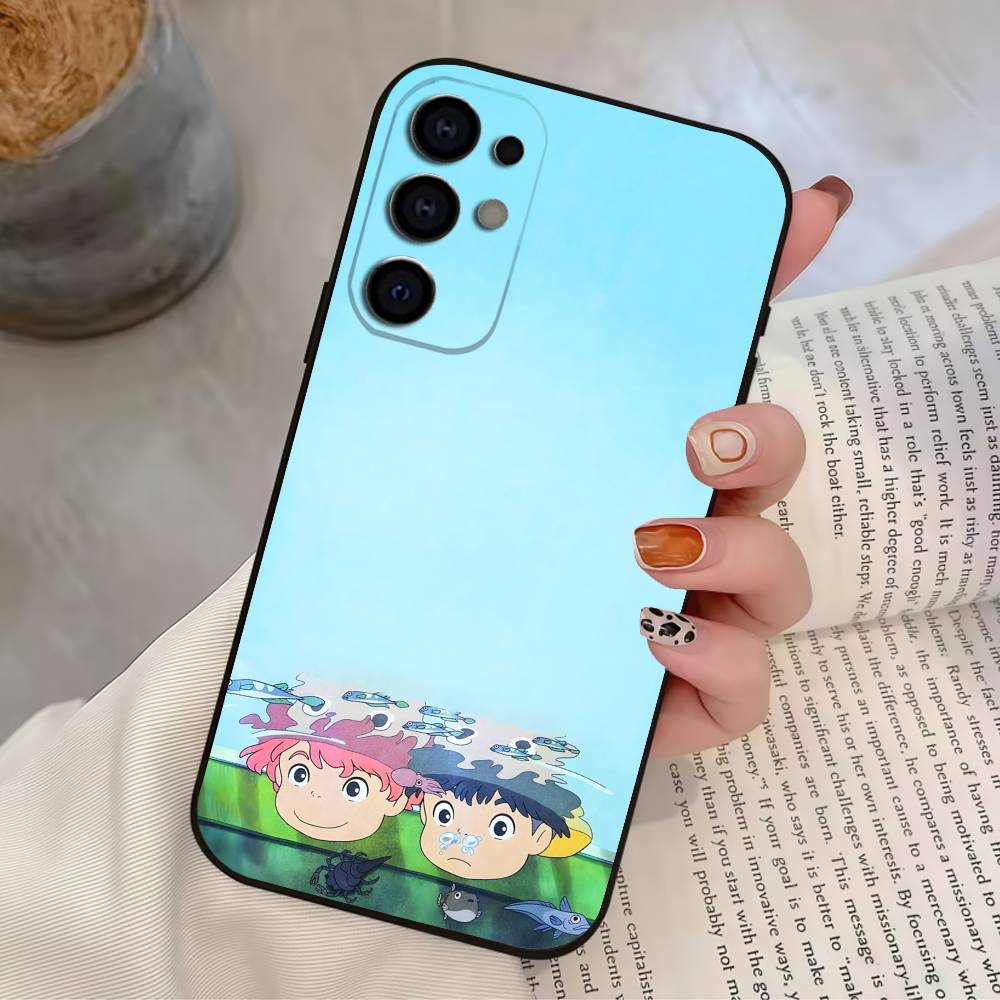 Anime P-Ponyo Phone Case For Samsung S25,S24,S21,S22,S23,S30,Ultra,S20,Plus,Fe,Lite,Soft Black Cover