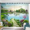 2Panel Swan Lake Swan Curtain Custom Curtains Simple Modern Bedroom Living Room Window Semi-blackout Short Curtain Free Shipping