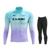 Rvouei Cube Breathable Team Long Sleeve  Bib Pants Ropa Ciclismo Bicycle Clothing MTB Bike Uniform Men Clothes 2026 Autumn Breathable Cycling Suit Set