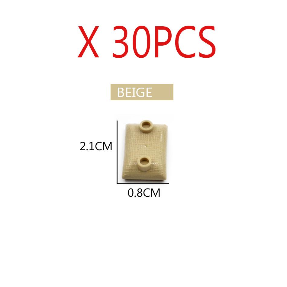 

30/50 шт., военный мешок с песком, детали армейской сцены «сделай сам», совместимые фигурки солдат WW2, строительные блоки, игрушки для 30pcs beige