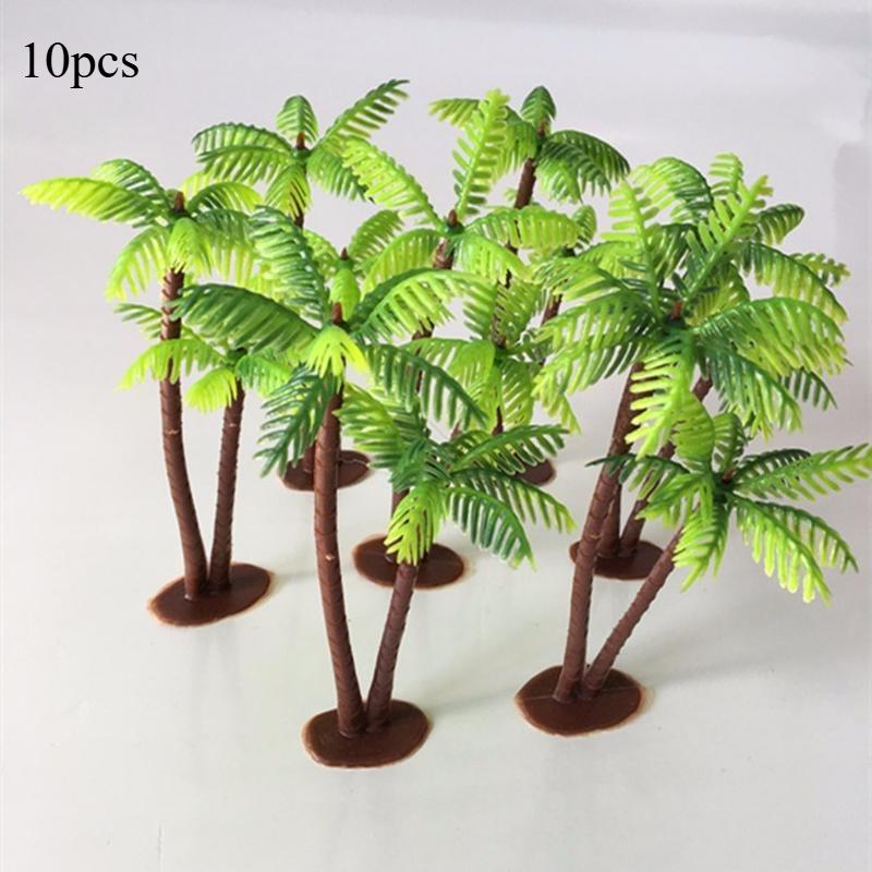 Decor Acvariu Palmieri 10 buc Mini Peisaj Verde Model Peisaj Palmier Cocos Verde