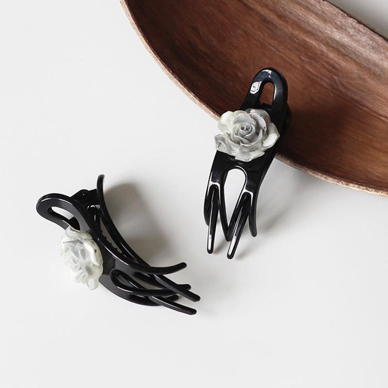 Elegante Exquisite Kamelienblume Haarspange Schlichtes Temperament Tuscheblume Haarspange Fortgeschrittener Sinn Hinterkopfspange Haarschmuck