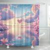1 Stück Valentinstag Traumhafte Wolke Digital Bedruckter Duschvorhang, Polyester-Haken, Maschinenwaschbar, Gewebt, Für Alle Geeignet