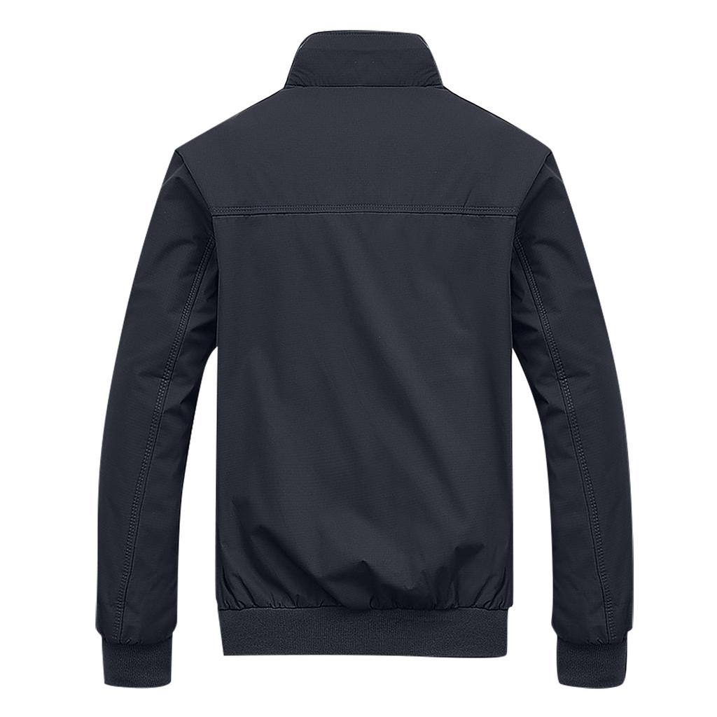 Men's Lapel Jacket Solid Casual Zipper Pocket Coat