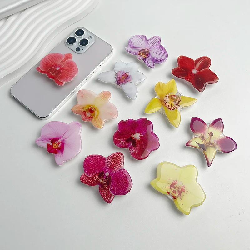 Orchid Acrylic Socket Grip Flower Phone Holder Socket Folding Phone Grip Phone Support Hot Talent Recommendation For IPhone 16