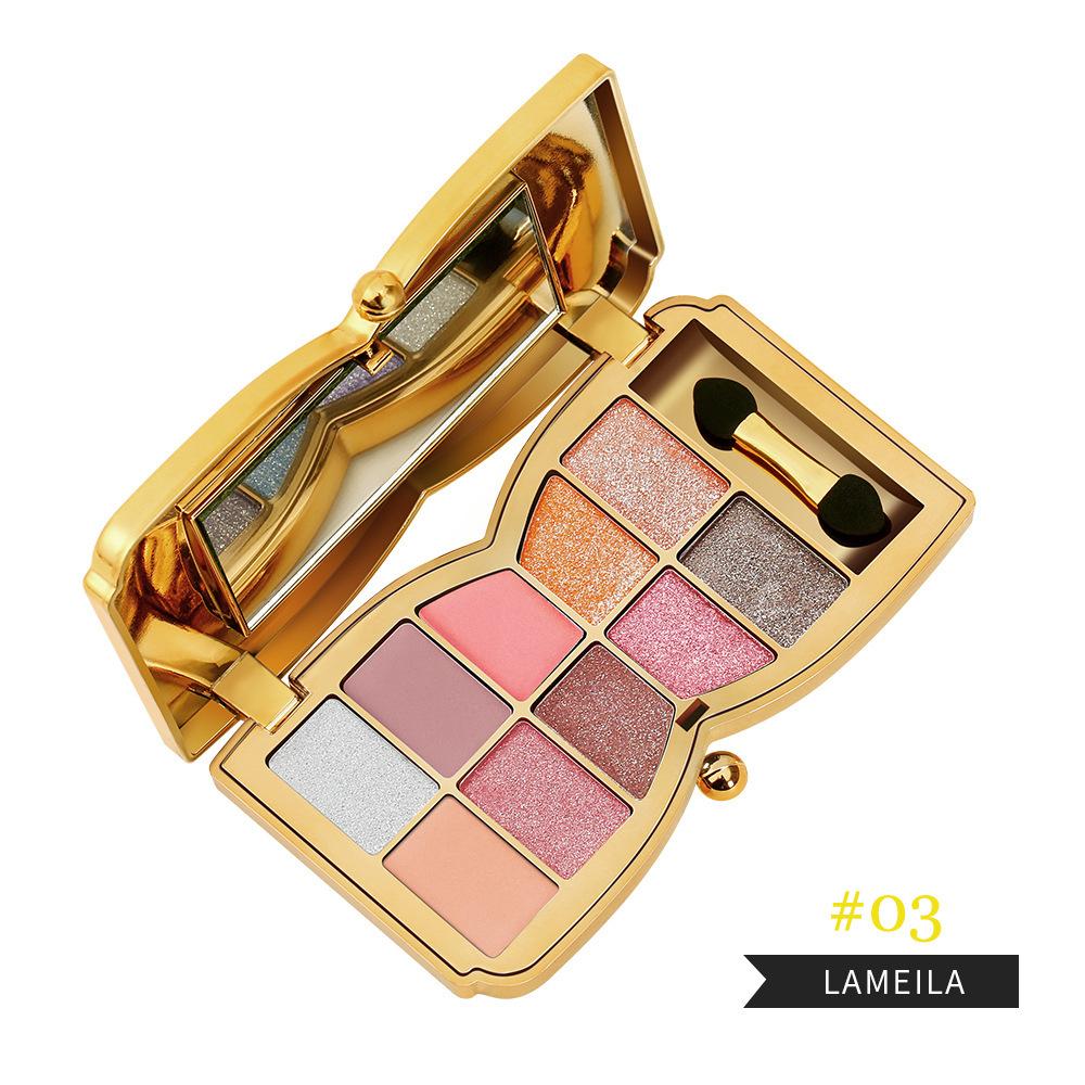 10-color Luxury Shimmer Eyeshadow Palette With Brush And Mirror, Matte And Pearlescent Eyeshadow Palette, Long-lasting And Easy-to-apply Eyeshadow