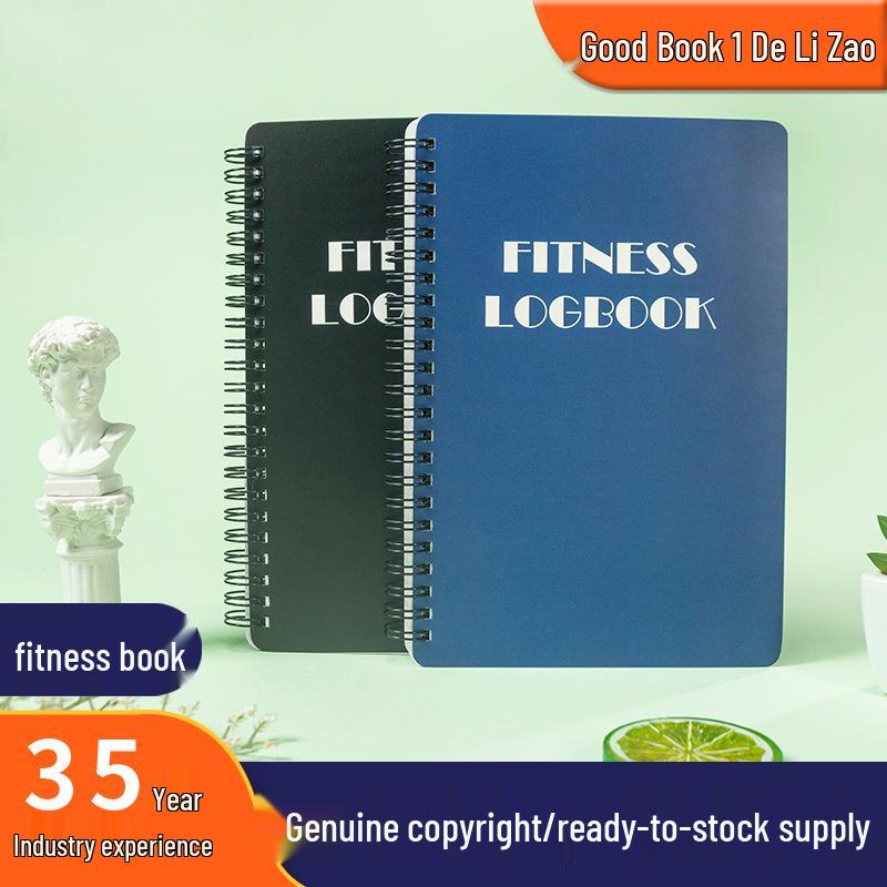 English Daily Fitness Plan & Exercise Check-in A5 Coil Notebook