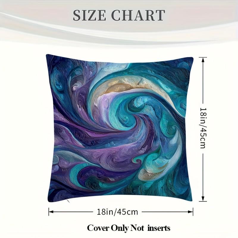 2PCS Double Side Throw Pillow Cover 18x18inch Swirling and Swirling Waves of Color, Swirls for Sofas, Living Rooms, Bedrooms