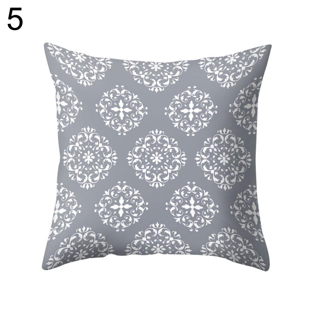 Cushion Cover Case Square Geometric Gray Throw Pillow Protector Bedding Articles