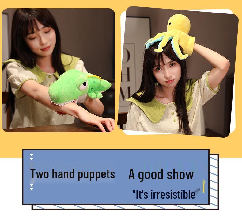 Adorable Sea Animal Hand Puppets for Kindergarten Storytelling and Parent-Child Play - Open Mouth Design