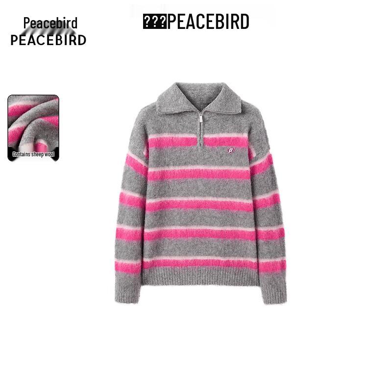 

PEACEBIRD Co-branded Striped Lapel Sweater M