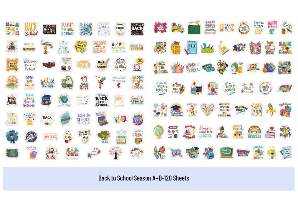 60 Cartoon Graffiti Waterproof Journal Stickers for Back to School Season