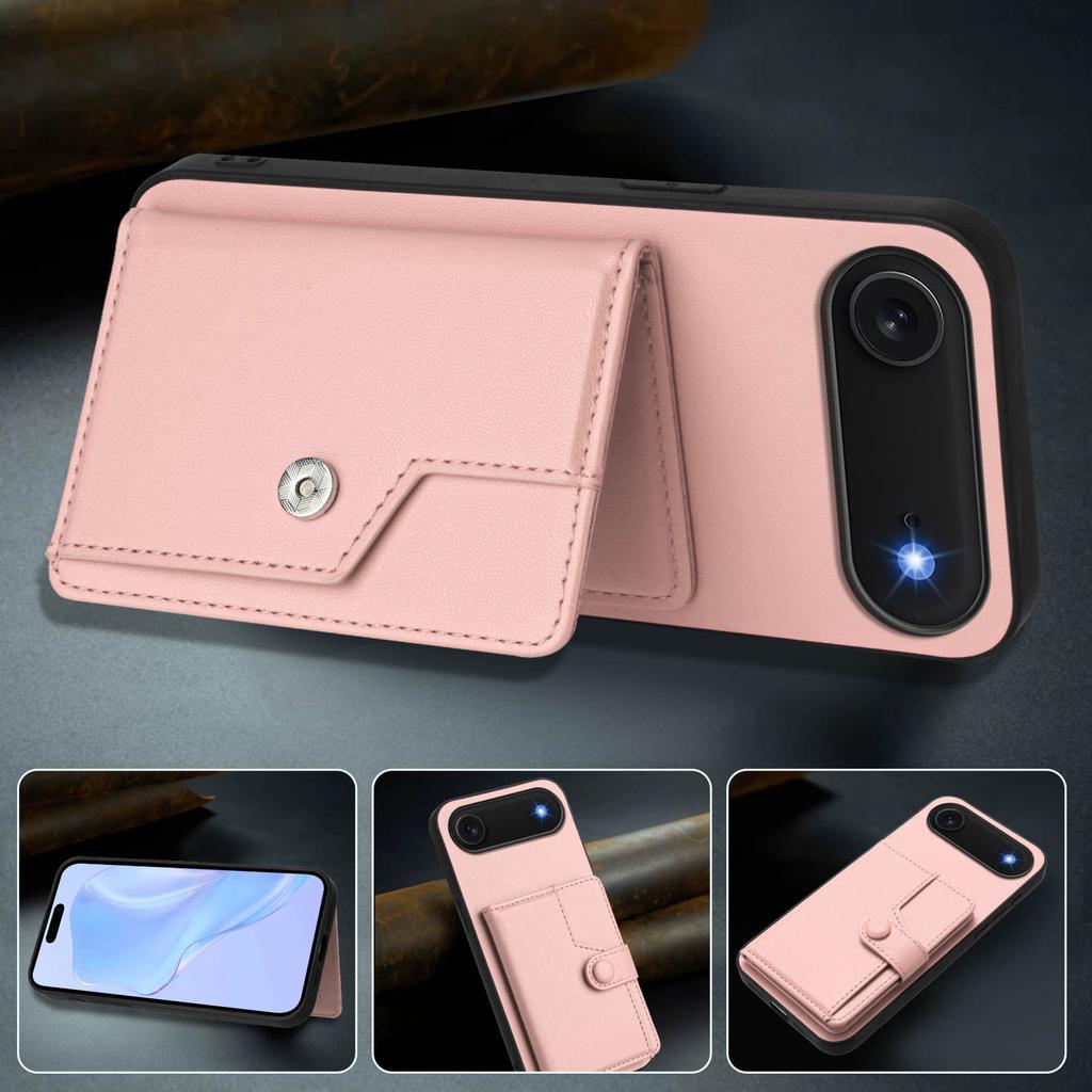For iPhone Air Case RFID Blocking Card Holder Kickstand TPU+PU Leather Phone Back Cover