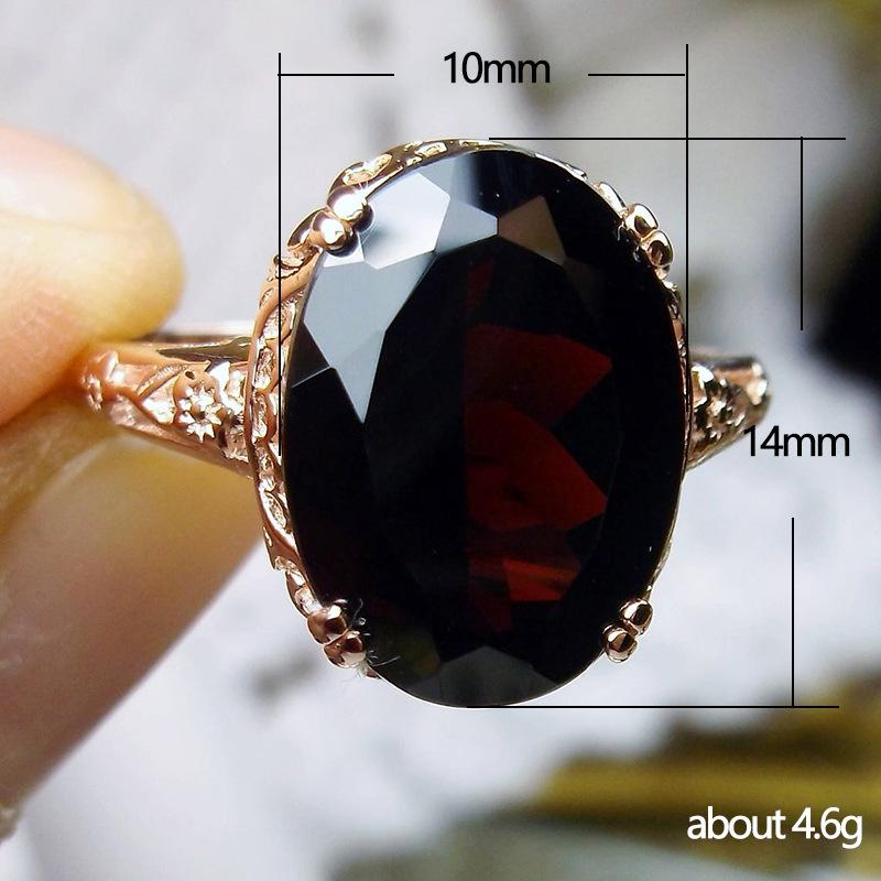 Huitan Retro Red Zircon Ring - Elegant Women's Statement Jewelry for Events