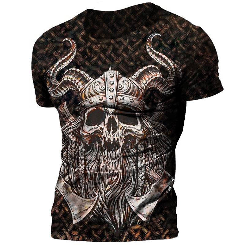 Summer New Trendy Men's Loose Breathable Round Neck Short Sleeve 3D Digital Printed Sports T-shirt