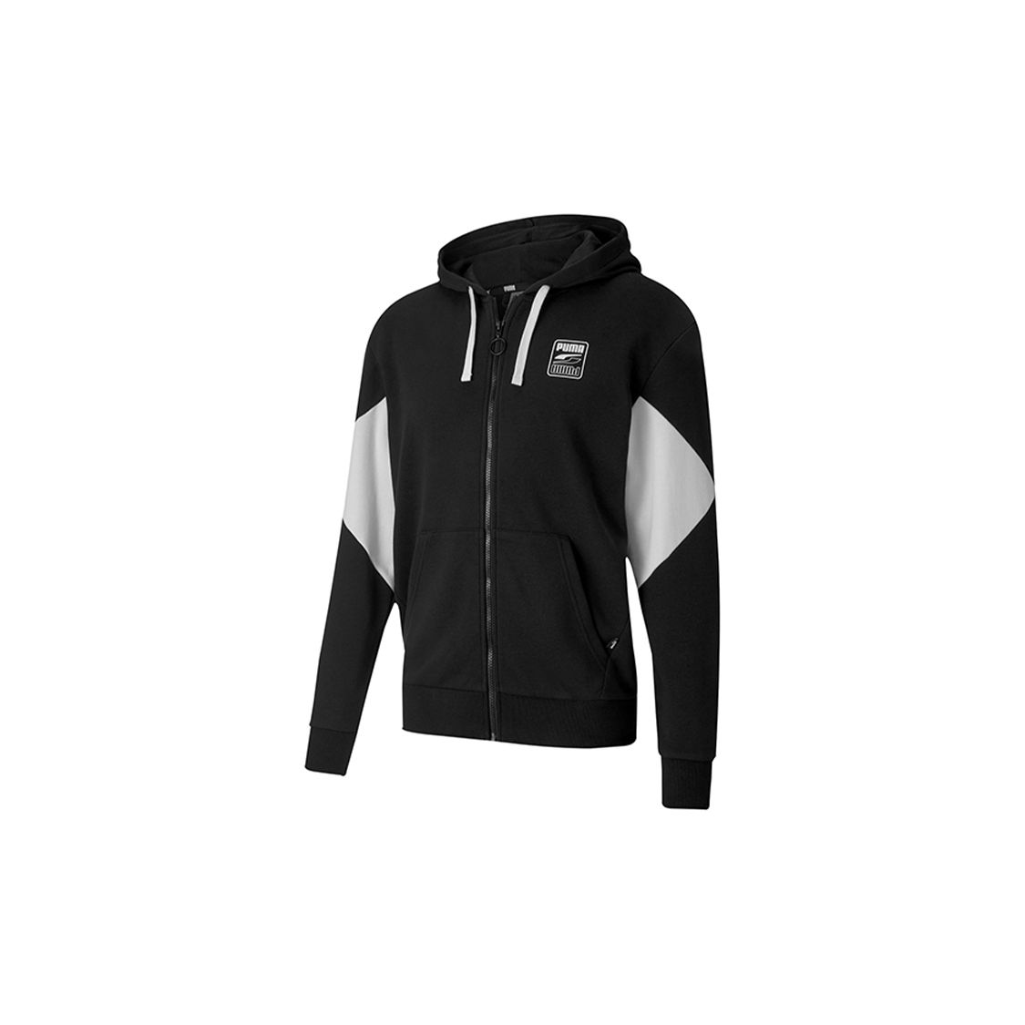 

Puma Rebel Colorblock Повседневная свободная куртка с капюшоном Мужская куртка Черная 585278-01