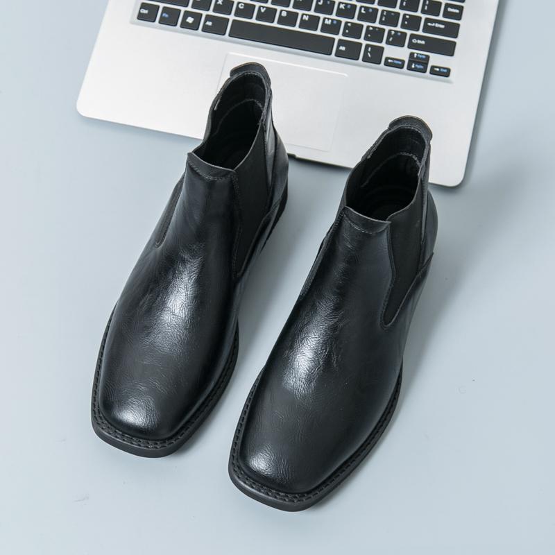 Marque de créateur Hiver Bottines montantes courtes Simples Classiques Bureau Chaussures Décontractées Business pour Homme Bottines courtes en cuir polyvalentes pour homme