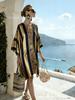 European, American Bohemian Large Size Women's Clothing Casual Loose 3D Printed Dress Robe Bamboo Hemp Others