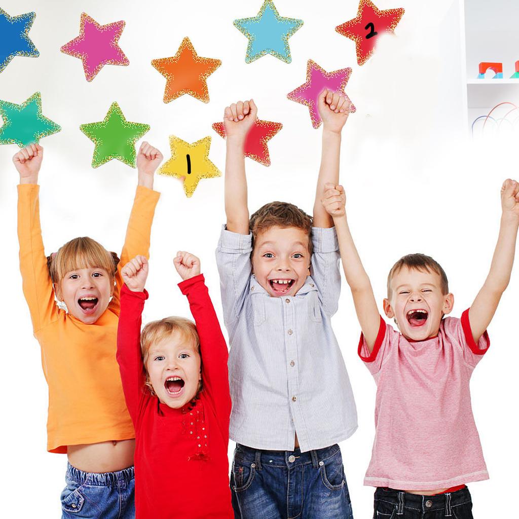 Pack of 108 Colorful Star Cutouts Paper 5.5Inch Star Cutouts for Classroom Bulletin Board Home Decoration Craft Project