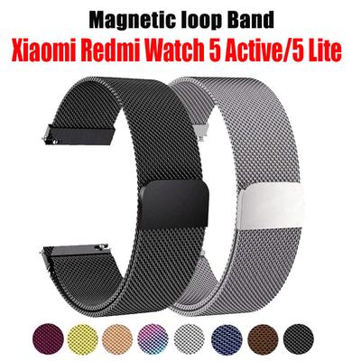 Curea de buclă magnetică de 22 mm pentru Redmi Watch 5 Lite Brățară din oțel inoxidabil Curea de ceas pentru Redmi Watch 5 Curea metalică activă Correa