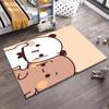 Cute Cartoon Panda and Bear Illustration On Soft Beige Background Carpet Design Suitable for Use As an Anti-slip1 For1room and Bedroom Sofas