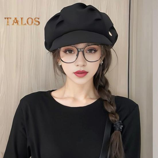 Women Newsboy Cap Adjustable Visor Berret Hat Four Seasons Breathable Peaked Hat Ladies Girls Vintage Casual Paperboy Painter Cabbie Hat