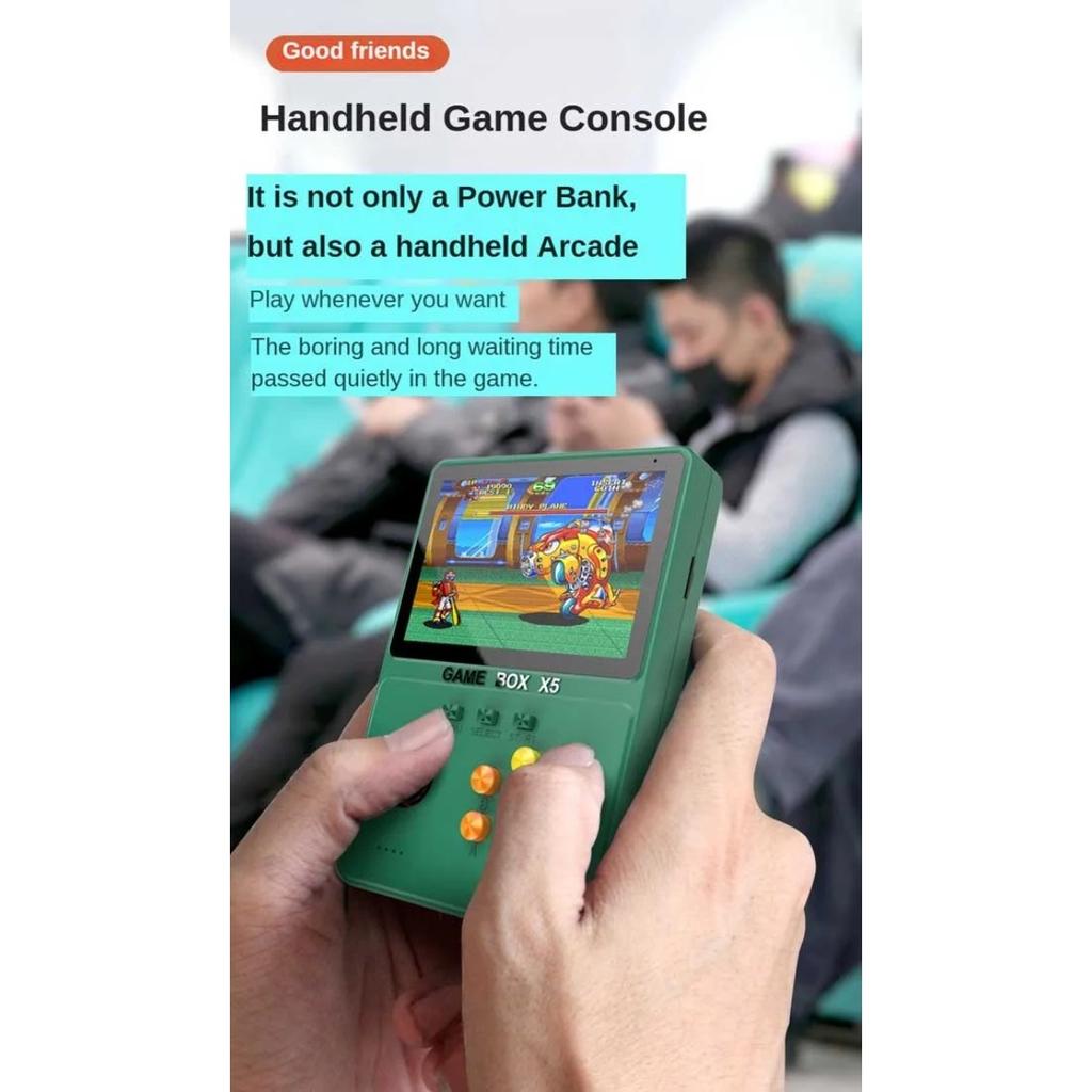 X5 Retro-Handheld-Spielkonsole, X5 Game Power Bank, tragbare Power Bank, 8000 mAh Kapazität, 4 Zoll, Soft Light-Farbbildschirm, über 10000 Spiele