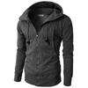 Ny Herre Sports Fitness Hverdags Jacquard Genser Fleece Cardigan Hettejakke
