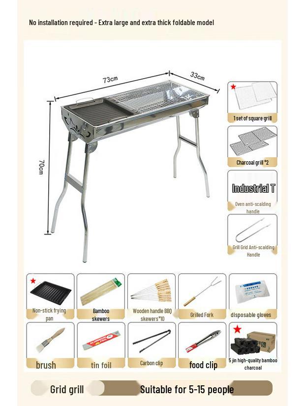 Portable Foldable BBQ Grill Set