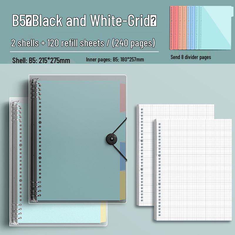 Comfort Grip Thick Ring Binder Notebook, B5/A4 Loose-Leaf Refill, Ideal for Junior High Students