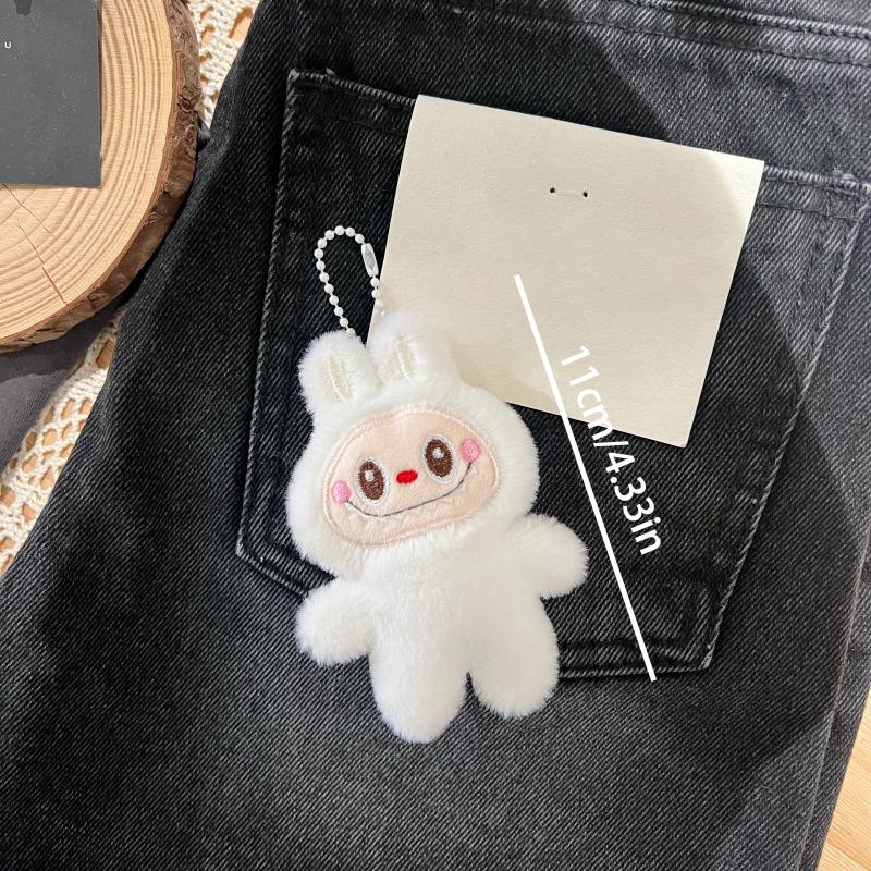Cute Labubu Plush Toy Cartoon The Monsters Pendant Soft Stuffed Doll Plushies Keychain Car Key Ring Backpack Bag Decor