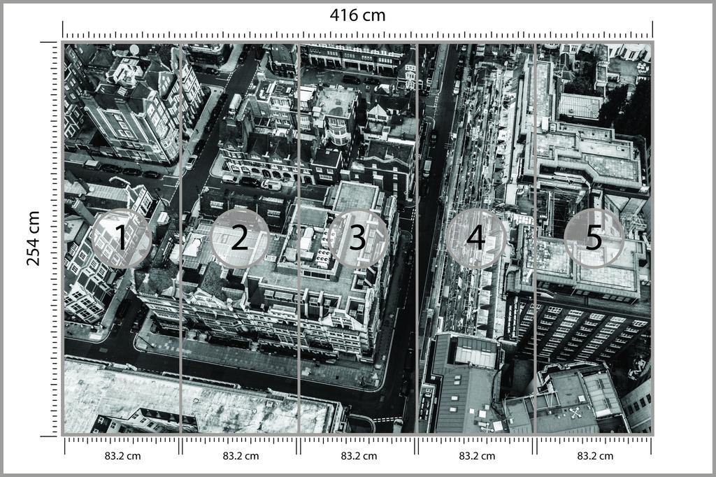 Photomural London Black And White  Structural Vinyl 416x254