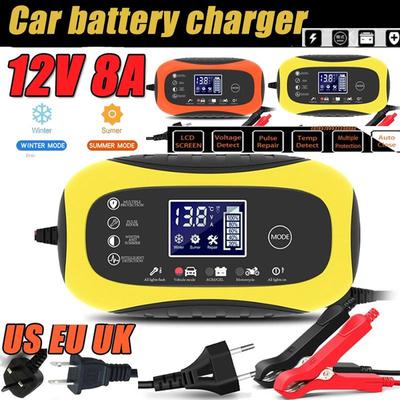 Autobatterie-Ladegerät, intelligentes Schnelllade-Impuls-Reparatur-Typ, vollautomatischer Stopp, Dual-Mode-Bleisäure für Motorrad, LKW, 12 V, 8 A