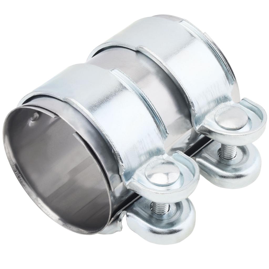 2.5 to 3 Inch Exhaust Adapter, Double Clamp Reducing Pipe, Carbon Steel Exhaust Pipe Adapter, Exhaust Reducer Connector Pipe,Various U-shaped clips