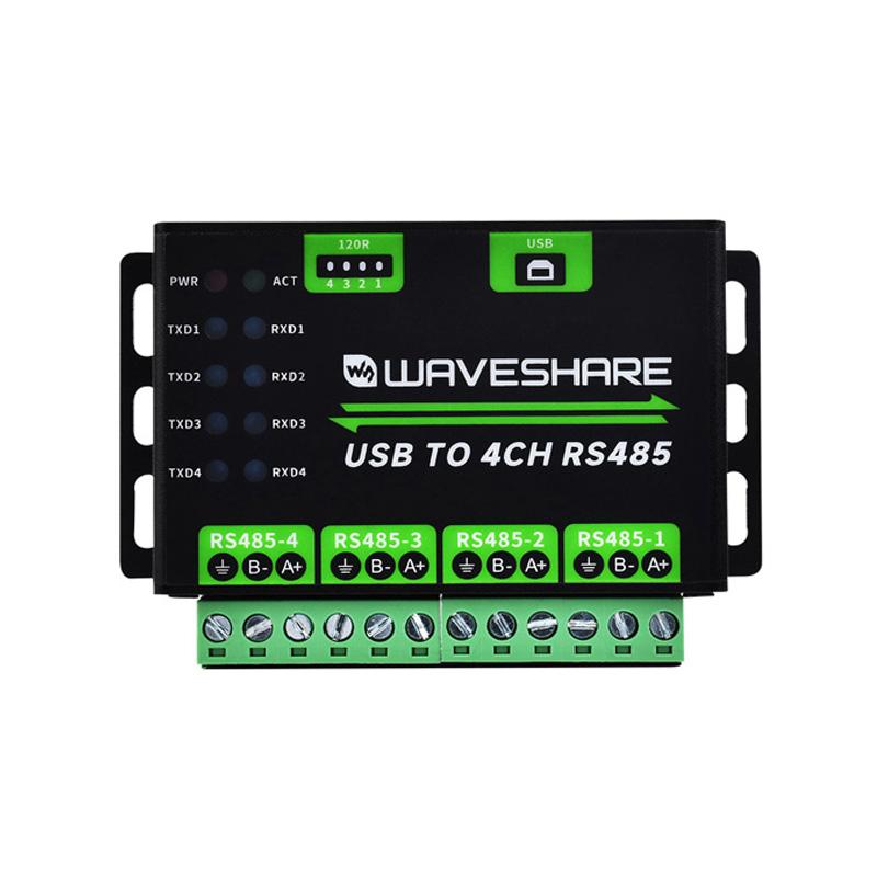Industrial USB TO 4Ch RS485 Converter Aluminium Alloy Case Multi Protection Circuits Multi Systems Support