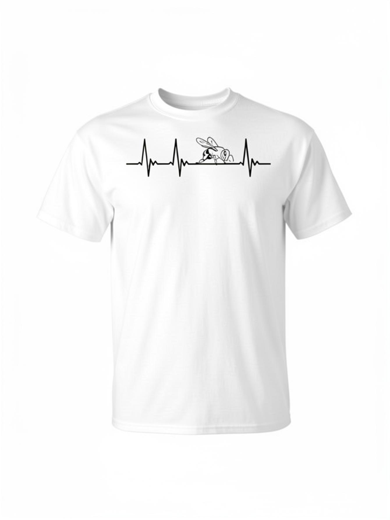 Bees Beekeeper Heartbeat Beekeepers Darling T-Shirt - All-Season Comfort Fit, Digital Print, Machine Washable, Relaxed Fit for Casual Attire S
