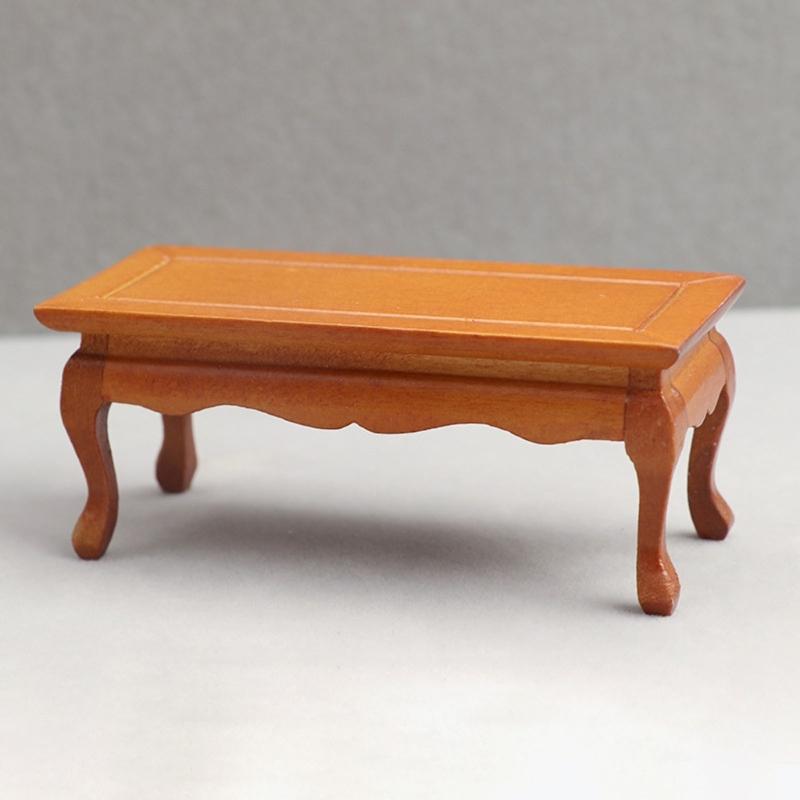 Exquisite Mini Wood Dessert Table Dolls House Furniture Miniature Furniture Decoration Model Exquisite Craftsmanship