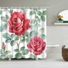 Plant Flowers Trees Green Leaves Bathroom Shower Curtains Frabic Waterproof Polyester Bath Curtain With 12 Hooks