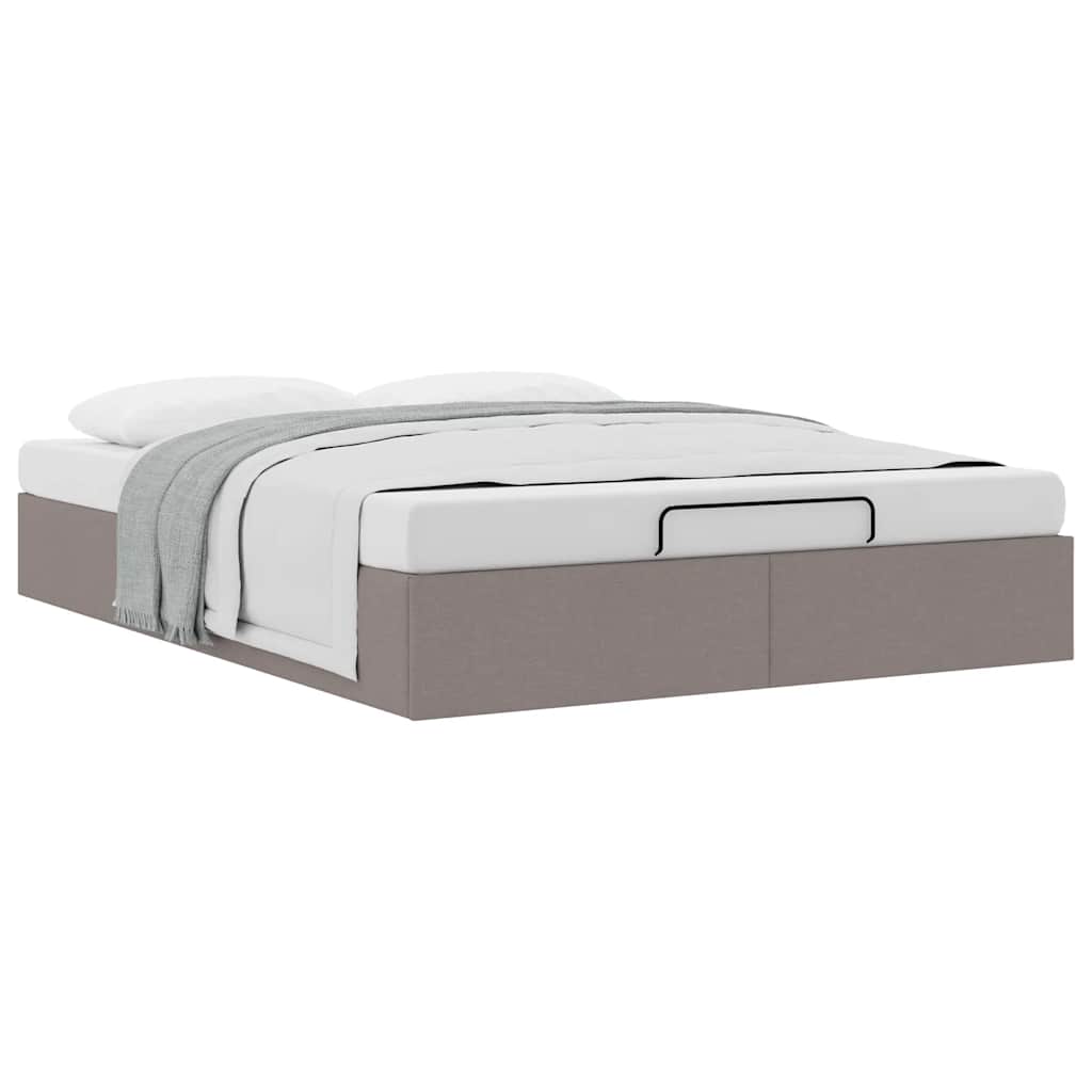 Ottoman Bed without Mattress Taupe 140x190 cm Fabric