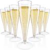 10PCS Disposable 4.5oz Plastic Champagne Flute Cup For Wedding Party Cocktail Wine Glasses Clear Plastic Stemware For Banquet Event