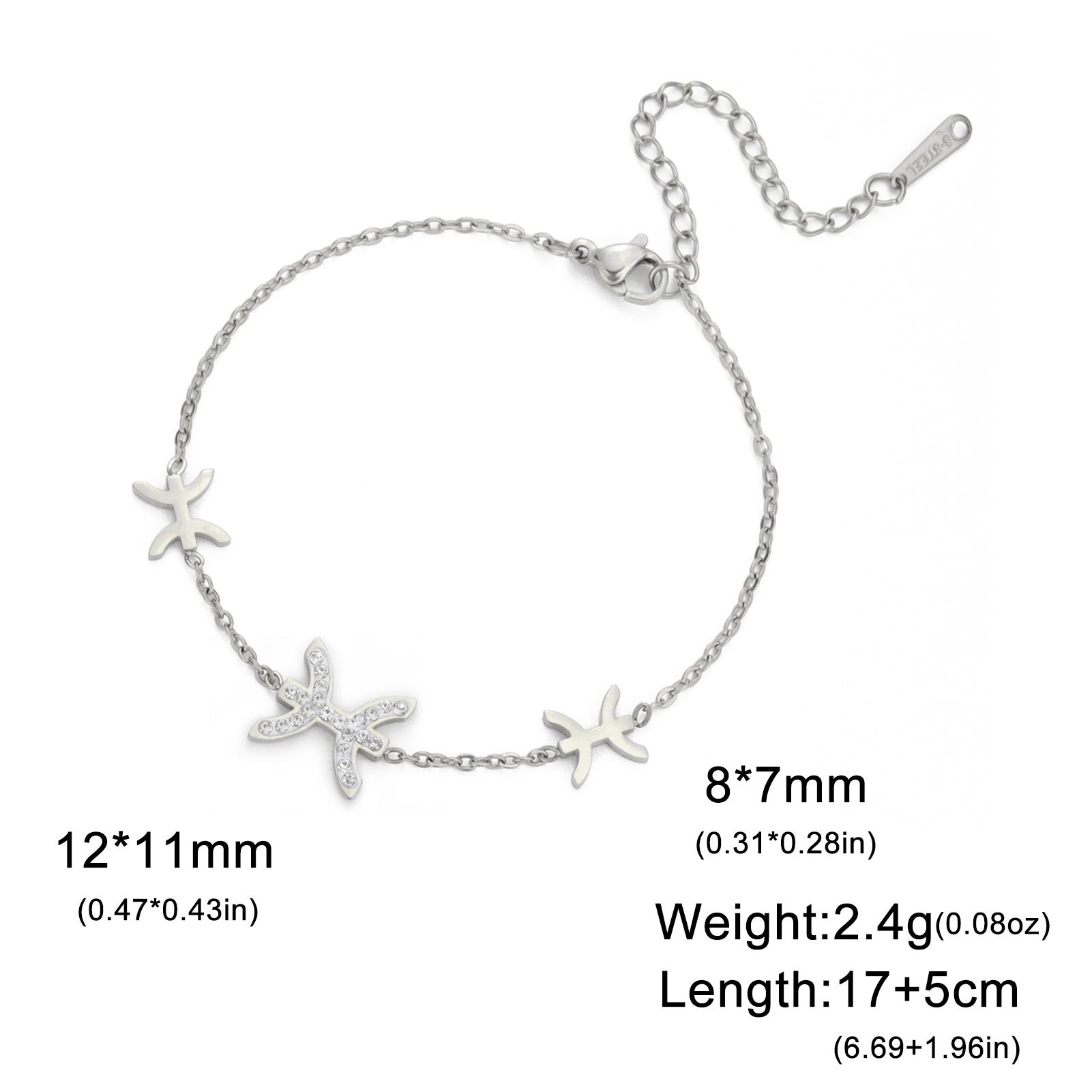 Teamer Amazigh Berber Tifinagh Letter Charm Bracelet Stainless Steel with Clear Zircon Women s Bracelet Delicate Ethnic Jewelry 17-22cm