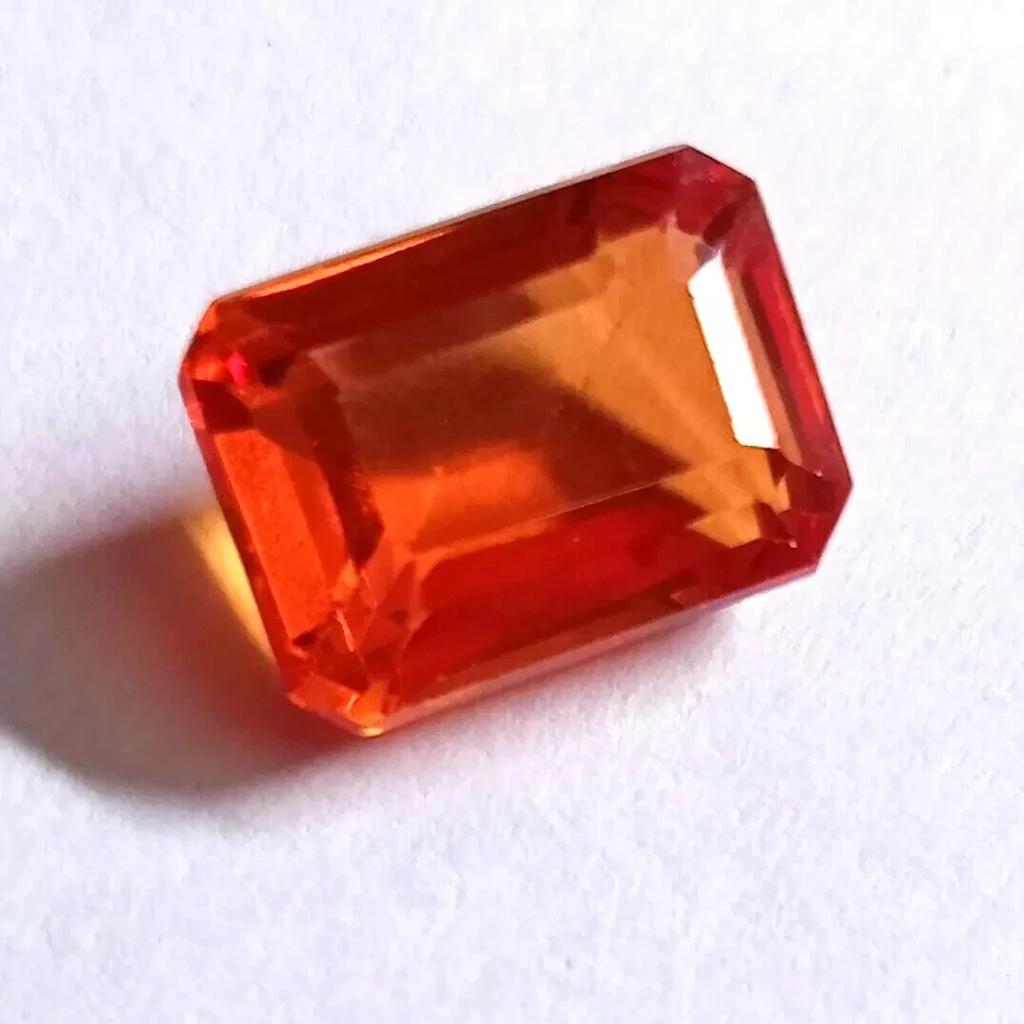 Natural Amazing Mexican Fire Opal Red Orange 5-7 Ct Emerald Cut Gemstone