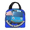 Tayo The Little Bus Cartoon Insulated Lunch Bag for Women Children Portable Food Boxes Thermal Lunch Box Tote