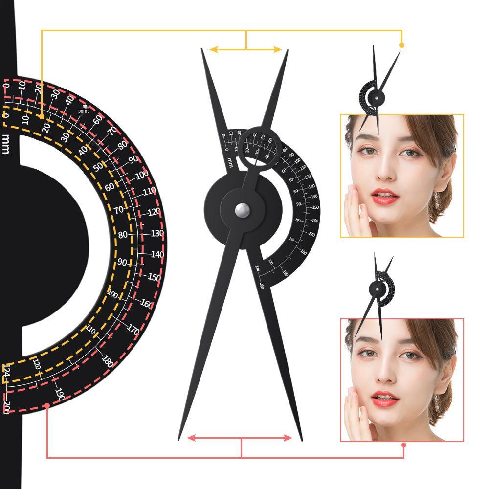 Equidistant Microblading Eyebrow Ruler with Three-Point Positioning