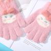 Cute Children's Wool Knitted Warm Gloves Winter Cold Protection Thickened Five Fingers Go To School Writing Play Snow Cycling